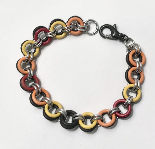 Nancy Chase's Rubber Meets Metal - , Chain Maille Jewelry, Making Chain, Chain Making , rubber chain maille bracelet